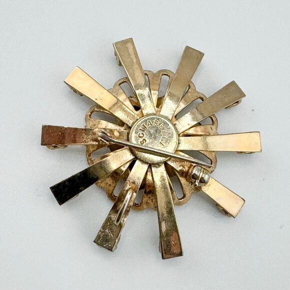 Vintage 1950s Signed Scitarelli Starburst Pendant/Brooch Mid-Century Modern Glam - Picture 5 of 7